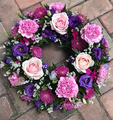 Pink and purple wreath